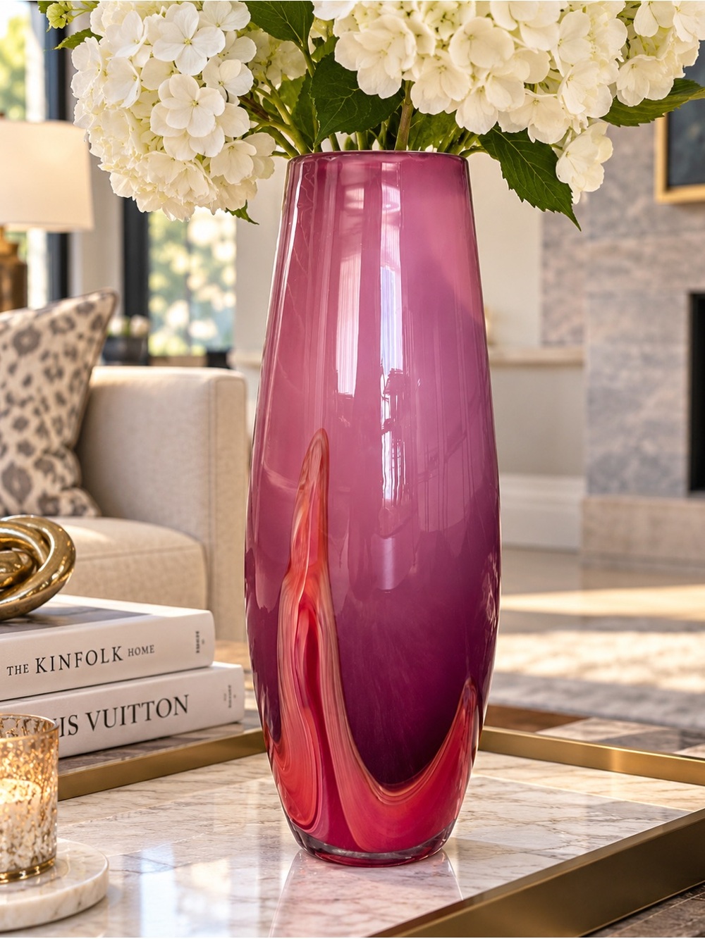 Handcrafted Plum Purple & Red Decorative Vase – 19.5” Tall
Preloved Condition